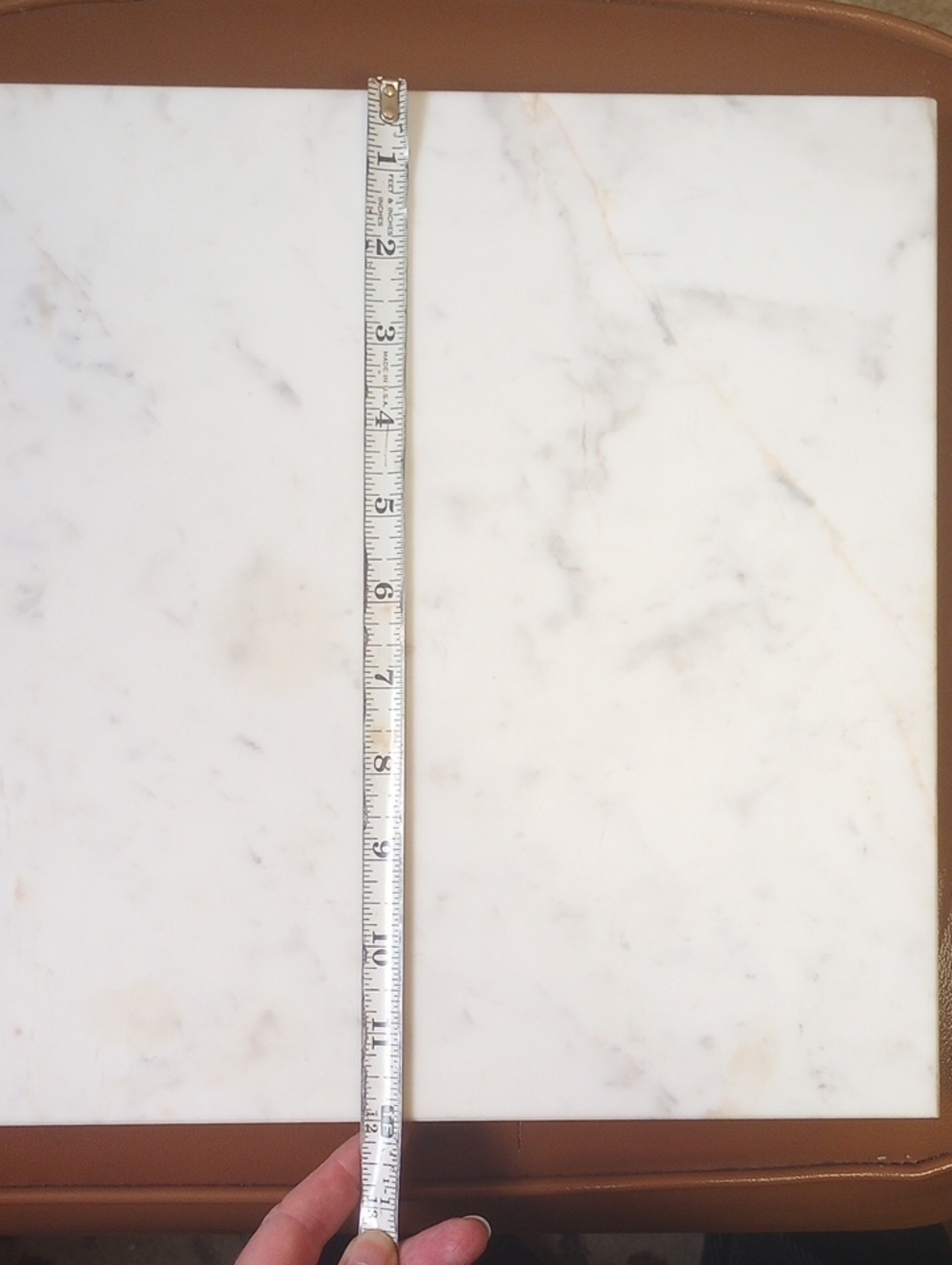 Gray & White Marble 12 x12 Inch Square Cutting Board - Picture 3 of 4
